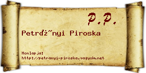 Petrányi Piroska névjegykártya