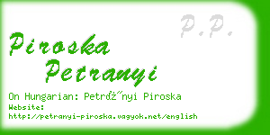 piroska petranyi business card